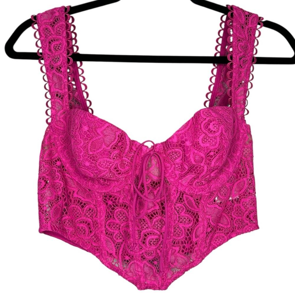 For Love & Lemons Sammie Crop Lace Bra Top Women’s Size Medium